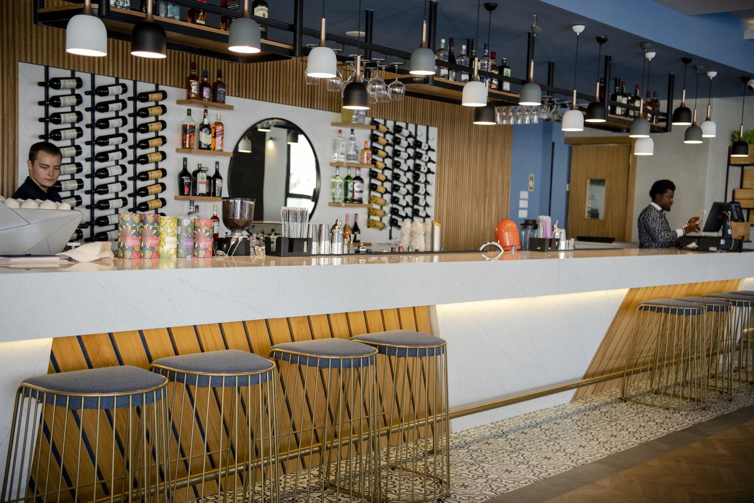 The bar at Caesar Blue