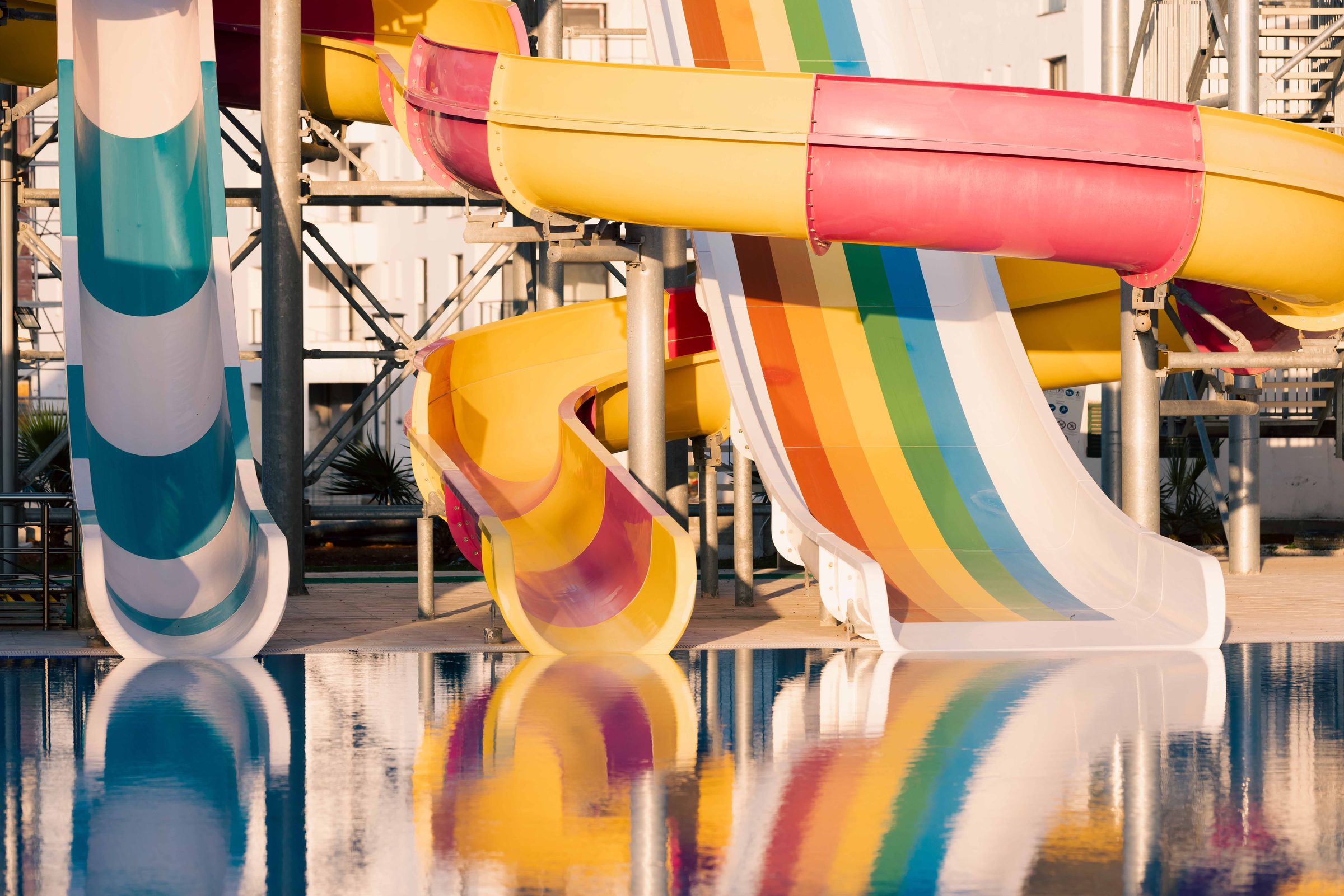 Water slides at the Caesar aqua park