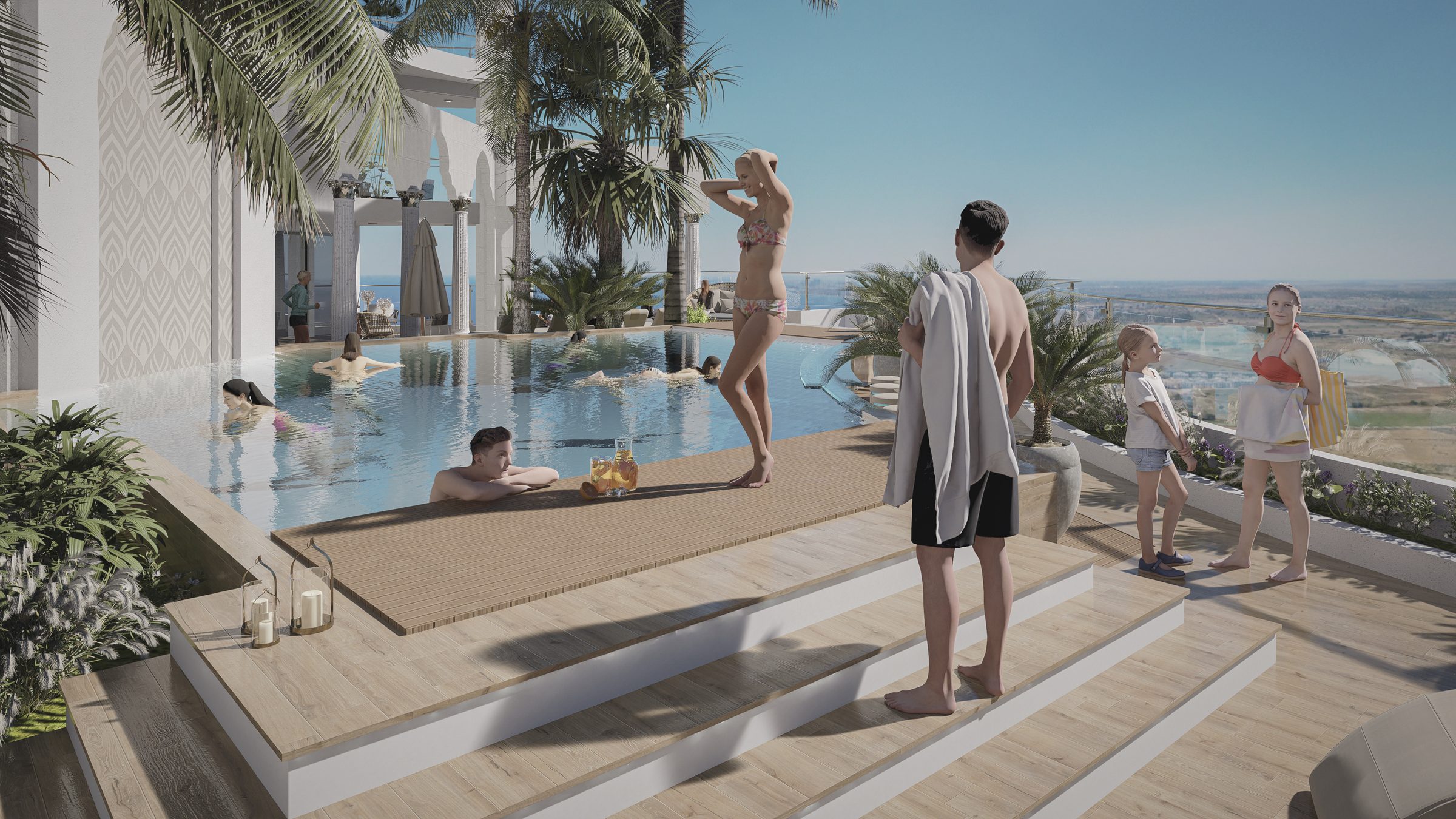 Infinity pool facing the sea