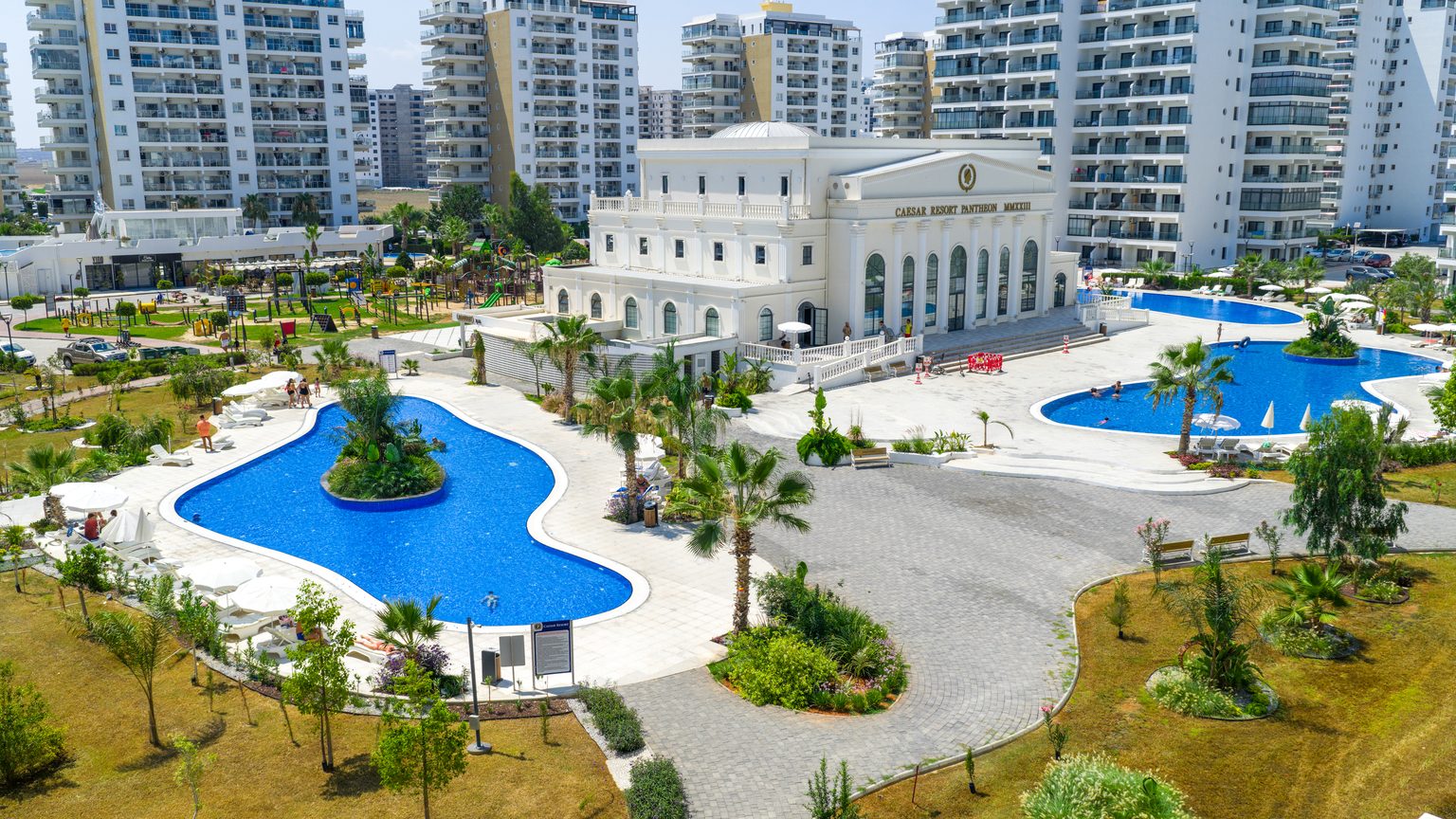 Caesar Resort pools from the air