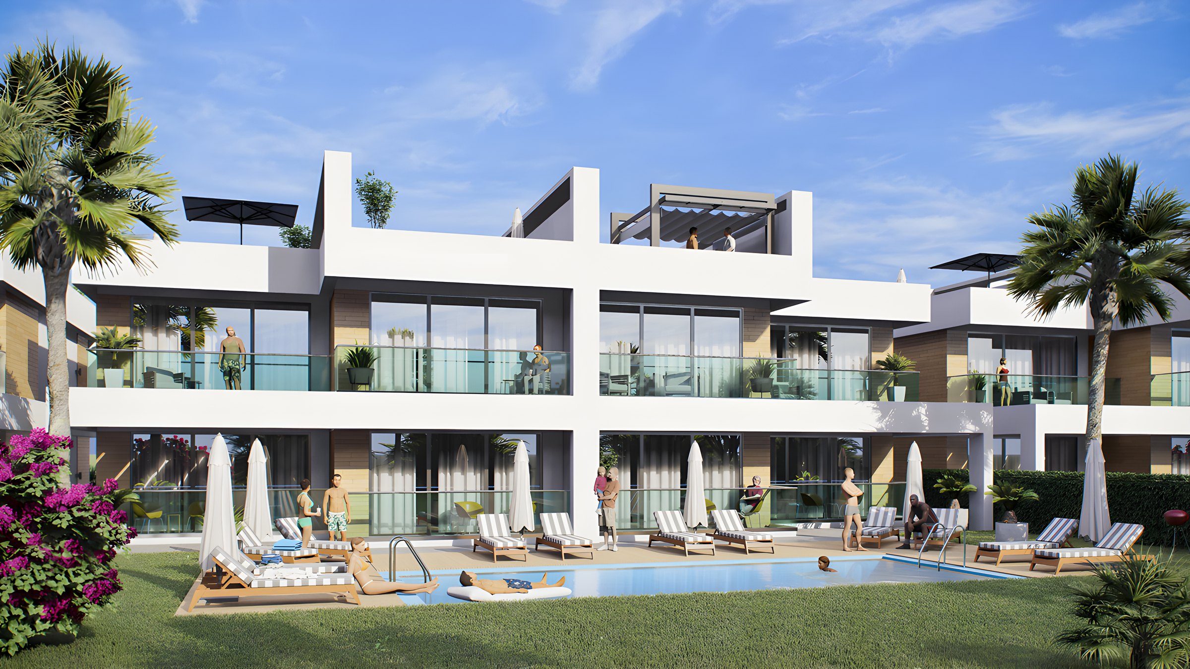 Villa terraces and gardens